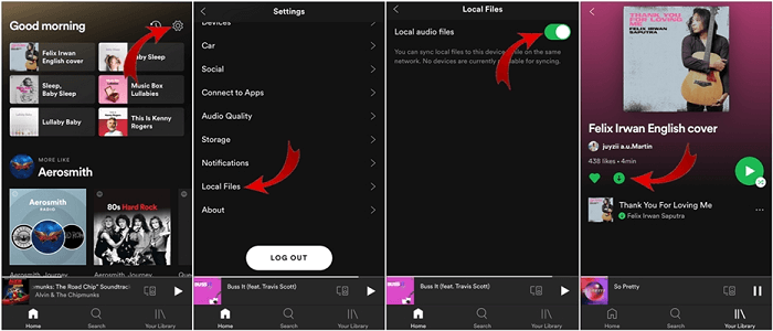 Lokale Songs auf Spotify hinzufügen Handy