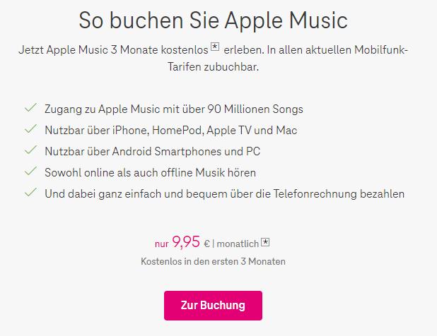 Apple Music buchen bei Telekom