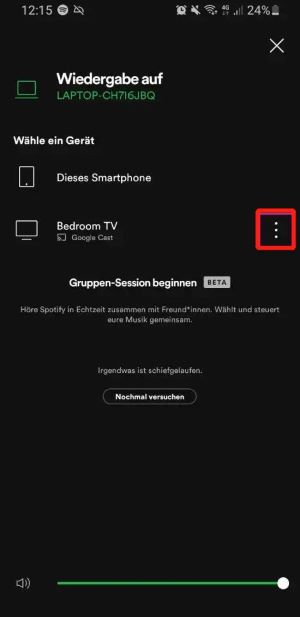 Gerät auf Spotify wählen