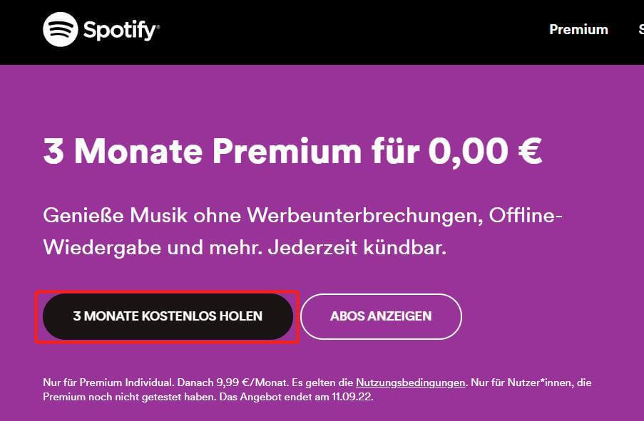 Spotify kostenlos testen