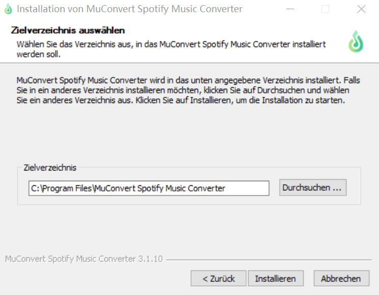 Installation von Muconvert Spotify Converter
