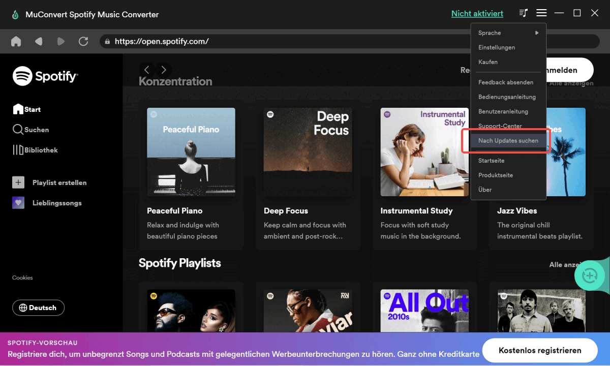 Check Updates of MuConvert Spotify Music Converter
