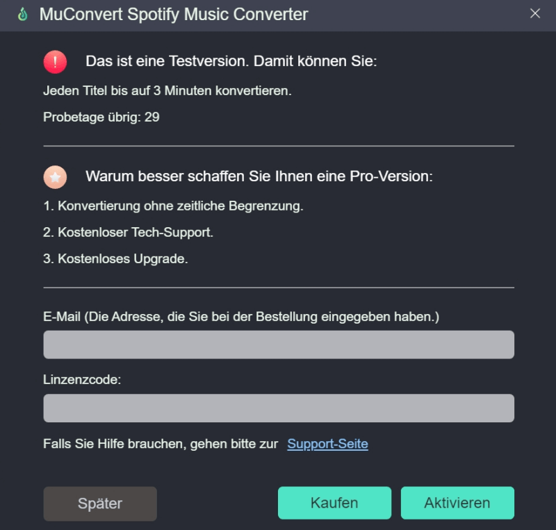 Activate MuConvert Spotify Music Converter