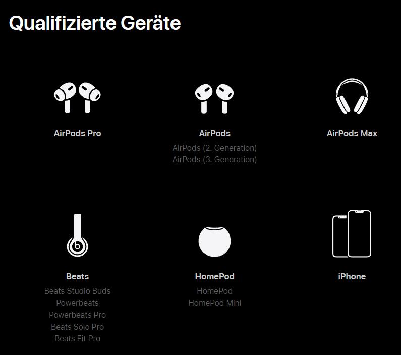 Qualifizierte Apple Geraete