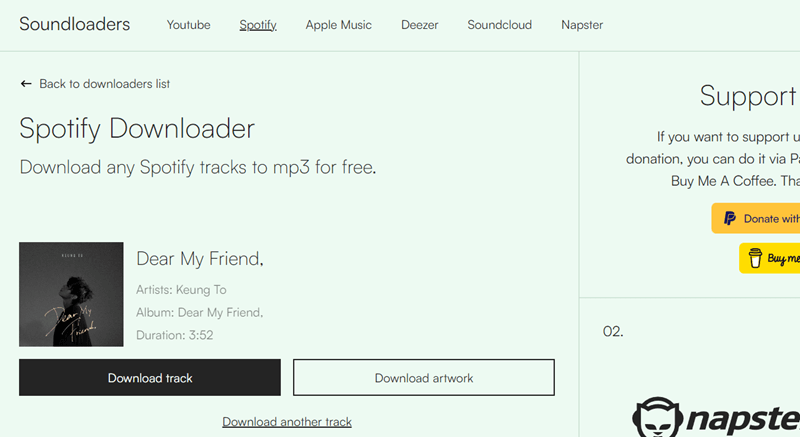 Soundloaders Spotify Downloader Oberfläche