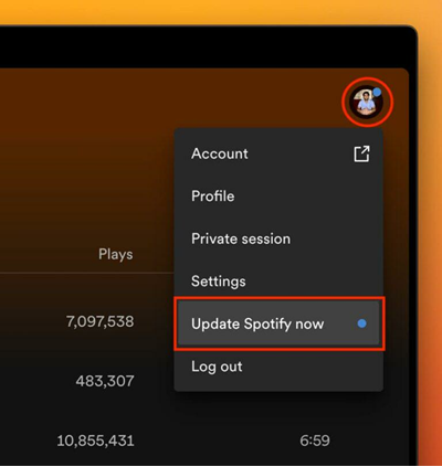 Spotify am Desktop aktualisieren