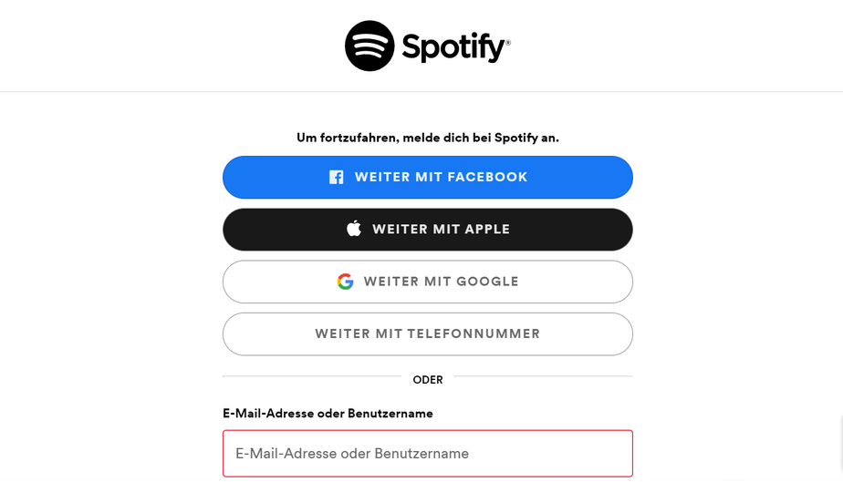 Spotify-Konto auf Webplayer anmelden