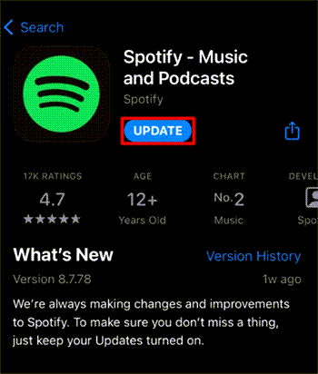 Spotify-App auf iOS aktualisieren