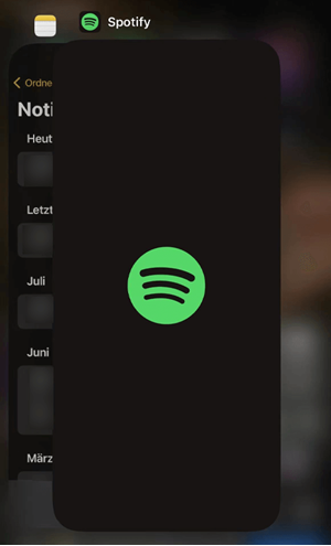 Spotify App beenden auf iPhone