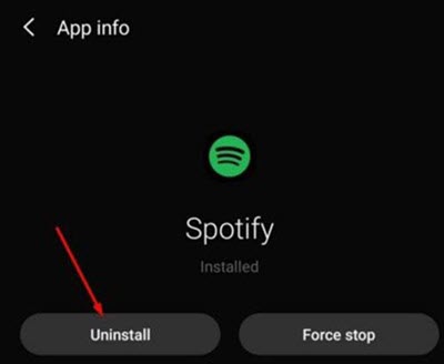 Spotify App beim Android deinstallieren