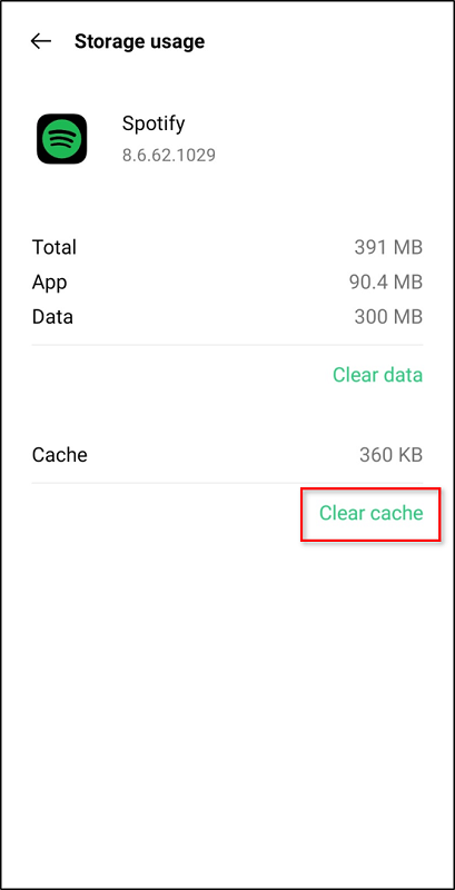 Spotify App Cache löschen Android