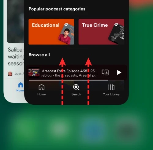 Spotify App schließen auf iPhone