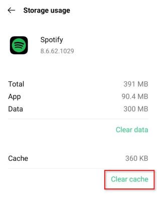 Spotify Cache leeren für Android