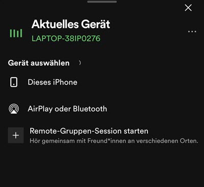 Spotify Connect auf Mobilgerät deaktivieren