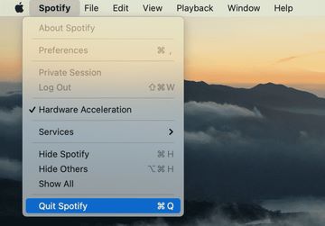Spotify schließen auf Mac